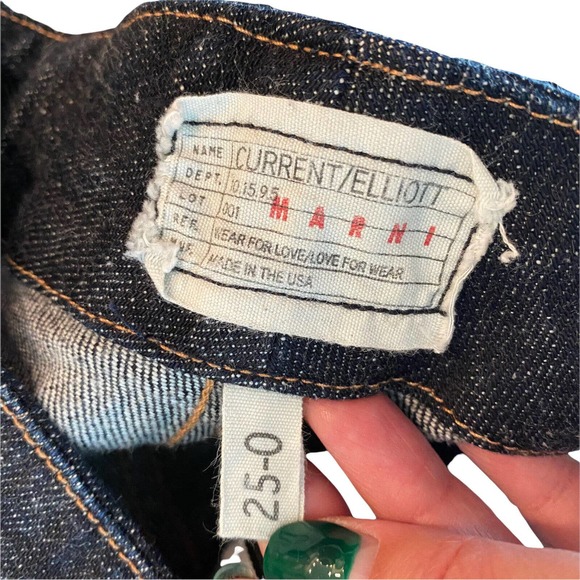 MARNI x Current Elliott 0 Jeans The Easy Trouser Button Fly Cropped - Picture 10 of 10